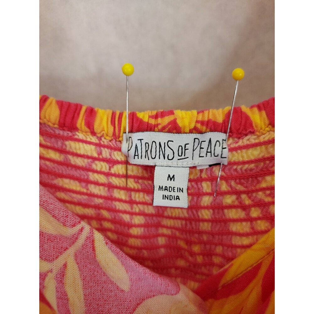 Patrons Of Peace Arcadia Jumpsuit Women's M Tropical Floral Smocked Top Wide Leg - Picture 12 of 16